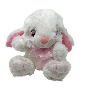 Bunny Rabbit Plush Stuffed Animal 7" White Pink Easter Tom's Toy